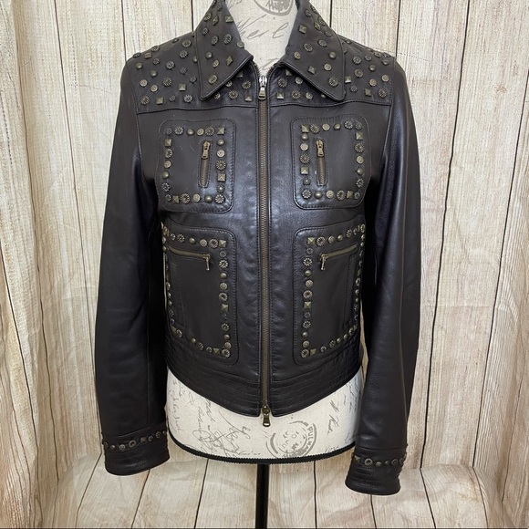 Moschino Cheap and Chic Leather Studded Jacket - Picture 2 of 16